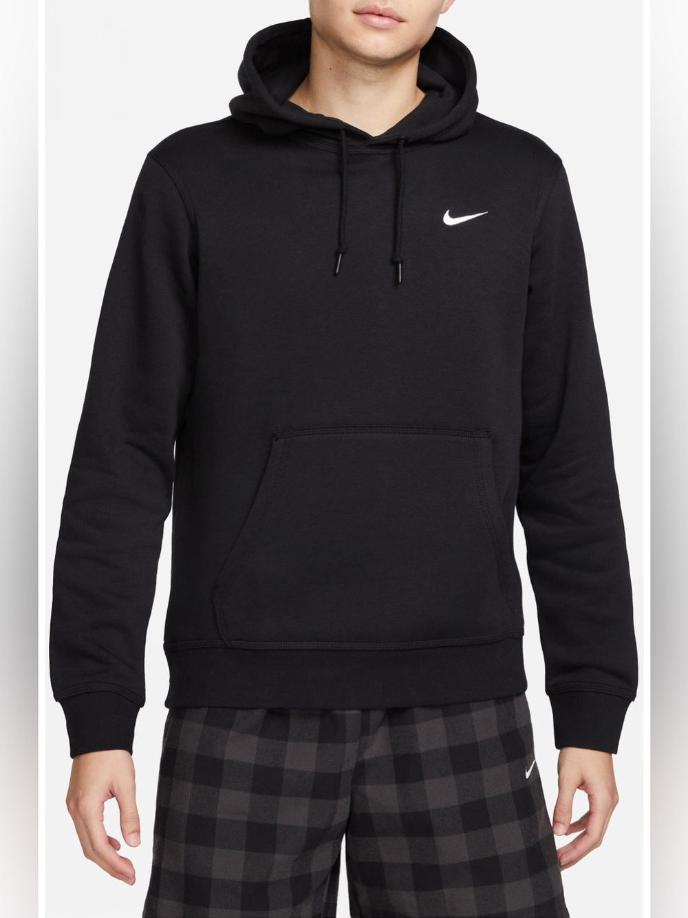 Nike Club Men's Pullover Fleece Hoodie with White Swoosh
